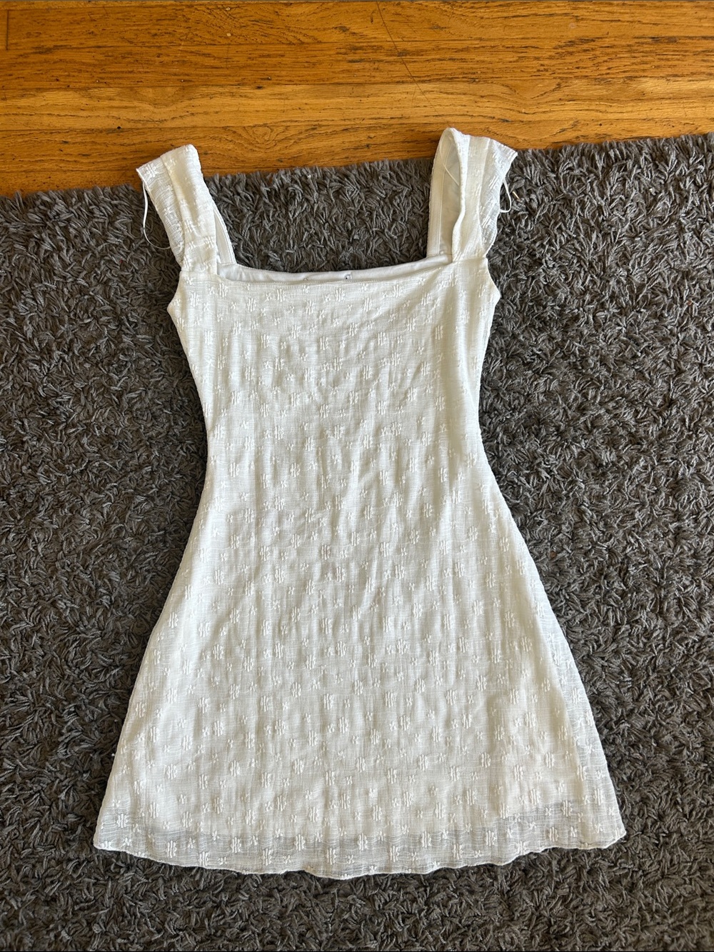 Princess Polly Lanchester Mini Dress White Square Neck Size 4 - Picture 3 of 16